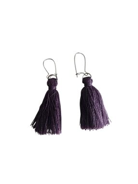 (4) Purple Tassel Drop Earrings - Unbranded